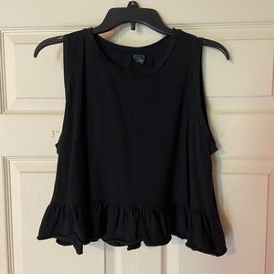 Wild Fable Cropped Black Peplum Top